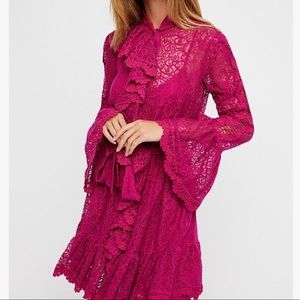 FREE PEOPLE Dreams of You Mini Dress Raspberry